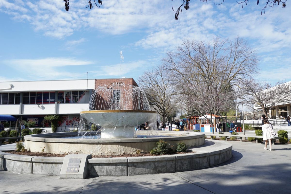 The Memorial Fountain on Feb. 24. 