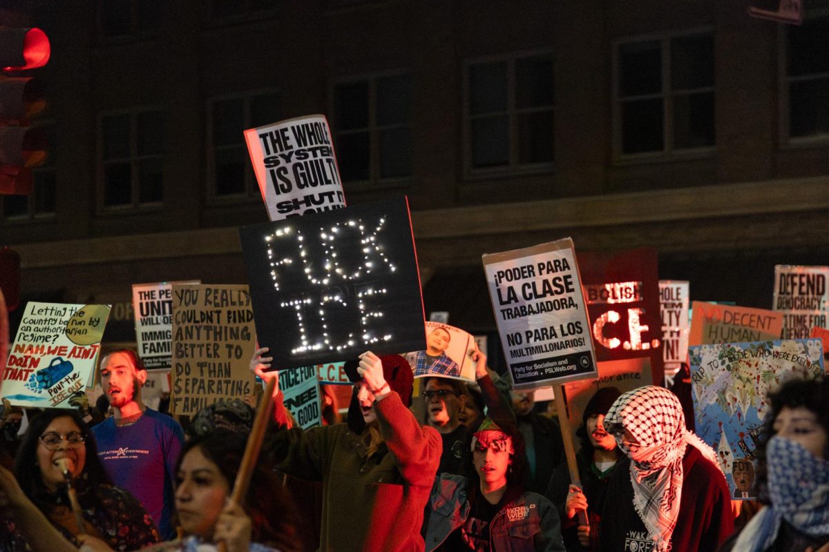 Anti-ICE protest on Jan. 30 in Downtown Fresno.
