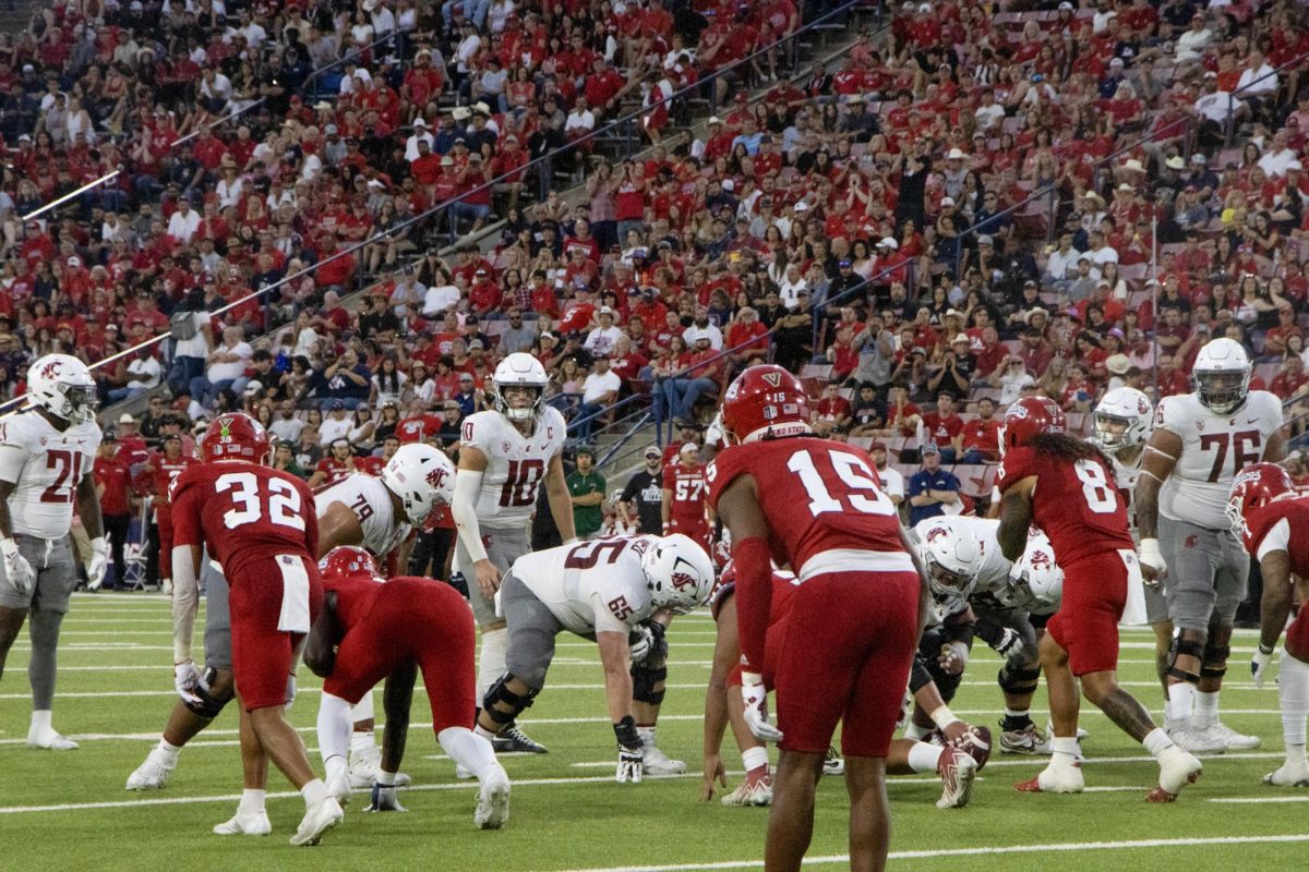 Former Washington State quarterback John Mateer eyes the Fresno State defense during the Bulldogs' 25-17 loss at Valley Children's Stadium on Oct. 12, 2024. Fresno State announced on Sept. 12, 2024 that the Bulldogs would be joining schools like Washington State and Oregon State in the Pac-12 Conference.