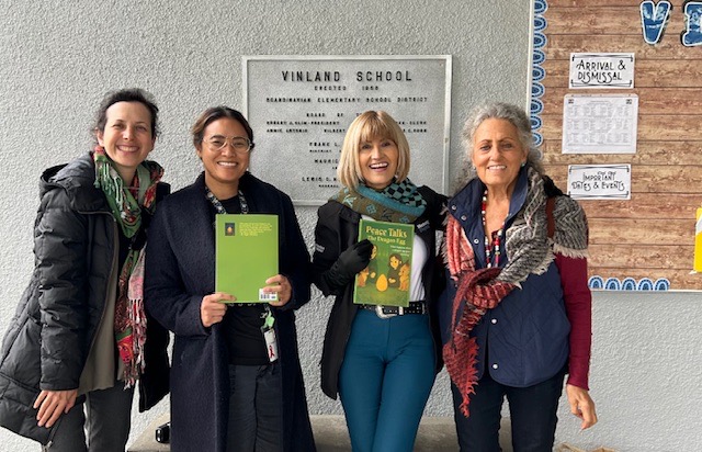 From right to left, co-author of Peace Talks Karen Sperling, Judy Reynoso, Sandy Vongthong and co-author/coordinator of Peace Talks, Negin Tahvildary.
