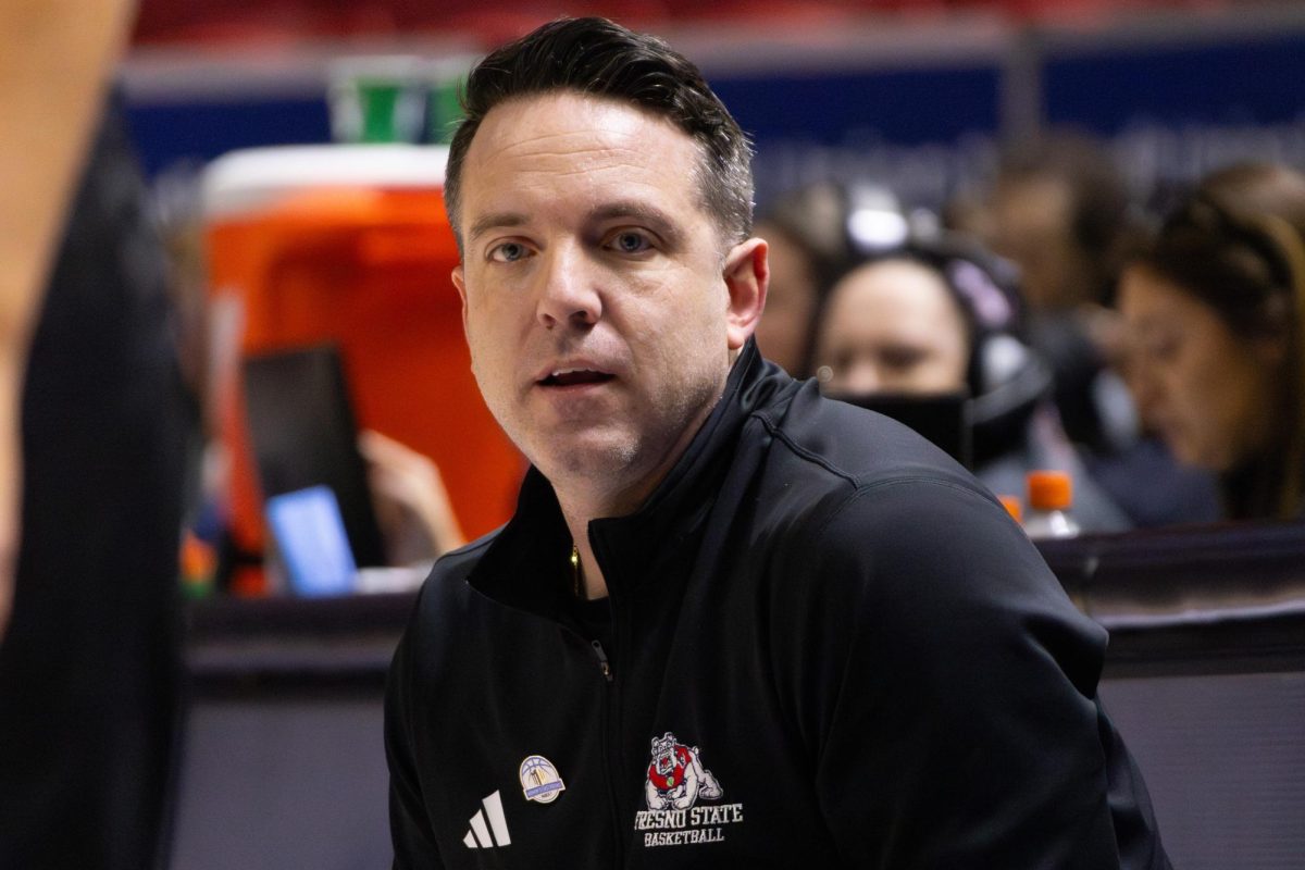 Ryan McCarthy's sideline reaction during his team's Mountain West Tournament run.