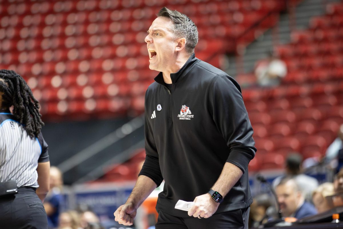 Ryan McCarthy's sideline reaction during his team's Mountain West Tournament run.