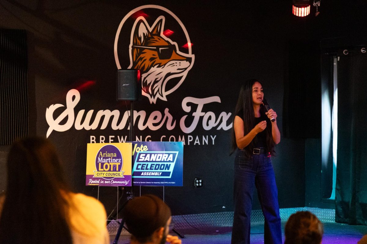 Ariana Martinez Lott, a candidate for Fresno City Council District 7, speaks at the Fresno Pathway to Power event.