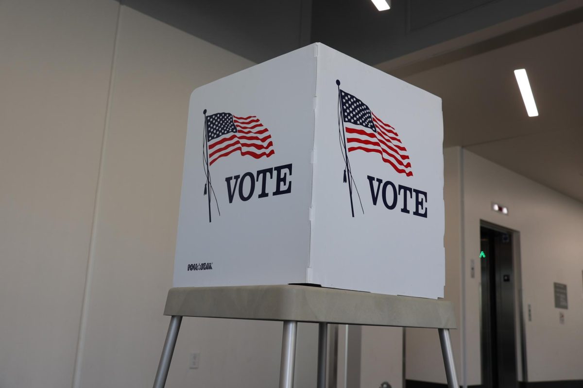 An Associated Students, Inc. voting booth in Spring 2025.
