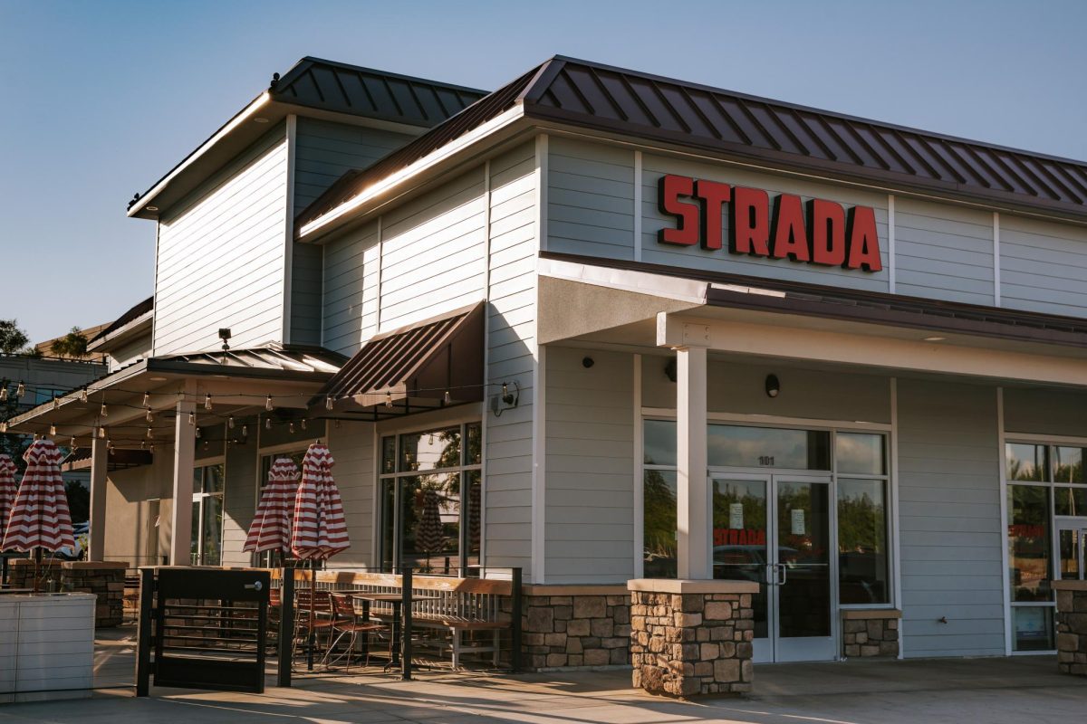 The outside of Strada before its grand opening.