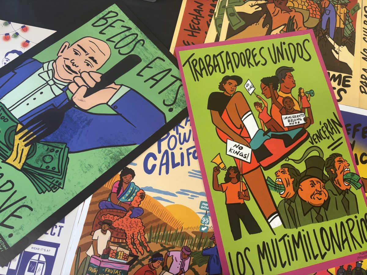 Image of posters displayed at the Resist Summit In Fresno on April 11th.