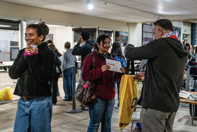 Last: Students drop off their ballots at the Price Center at UC San Diego on Nov. 4, 2025. 