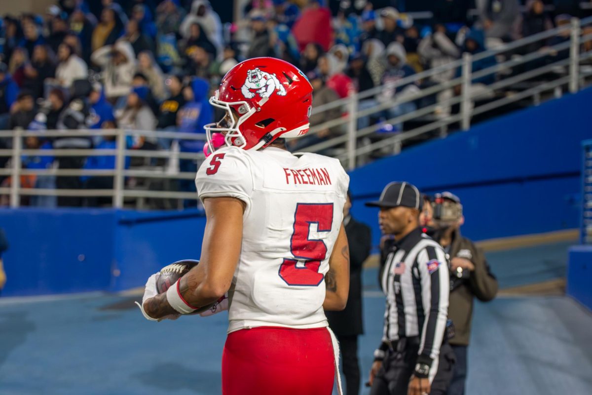 Wide Receiver Josiah Freeman stands along the field during a game against the University of Wyoming on Nov. 25 2025. Freeman was named to Phil Steele's preseason All-Pac-12 second team.