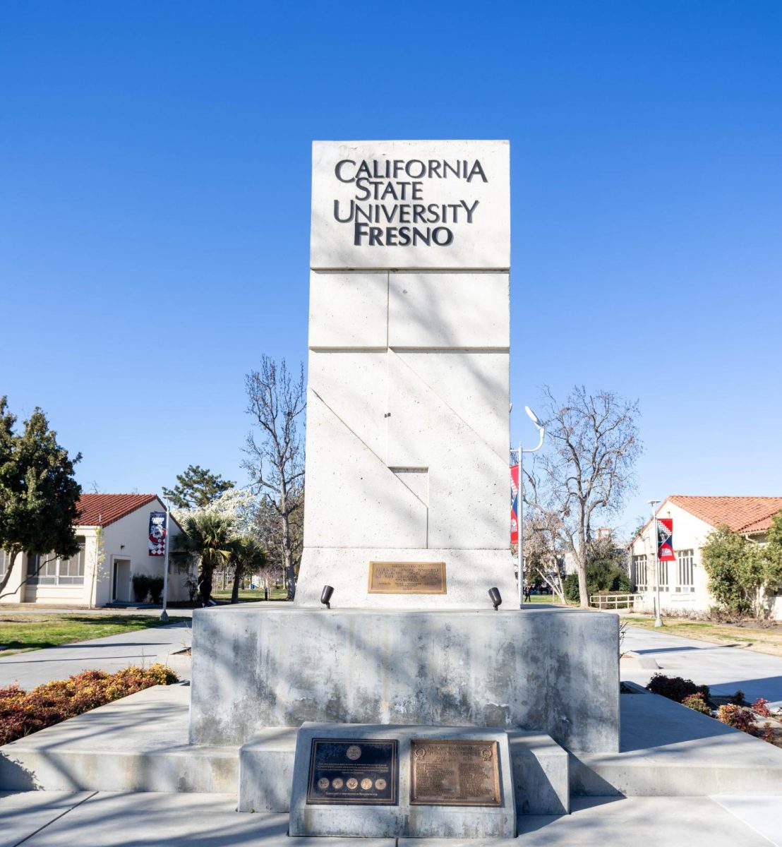 The California State University sign in Spring 2025.